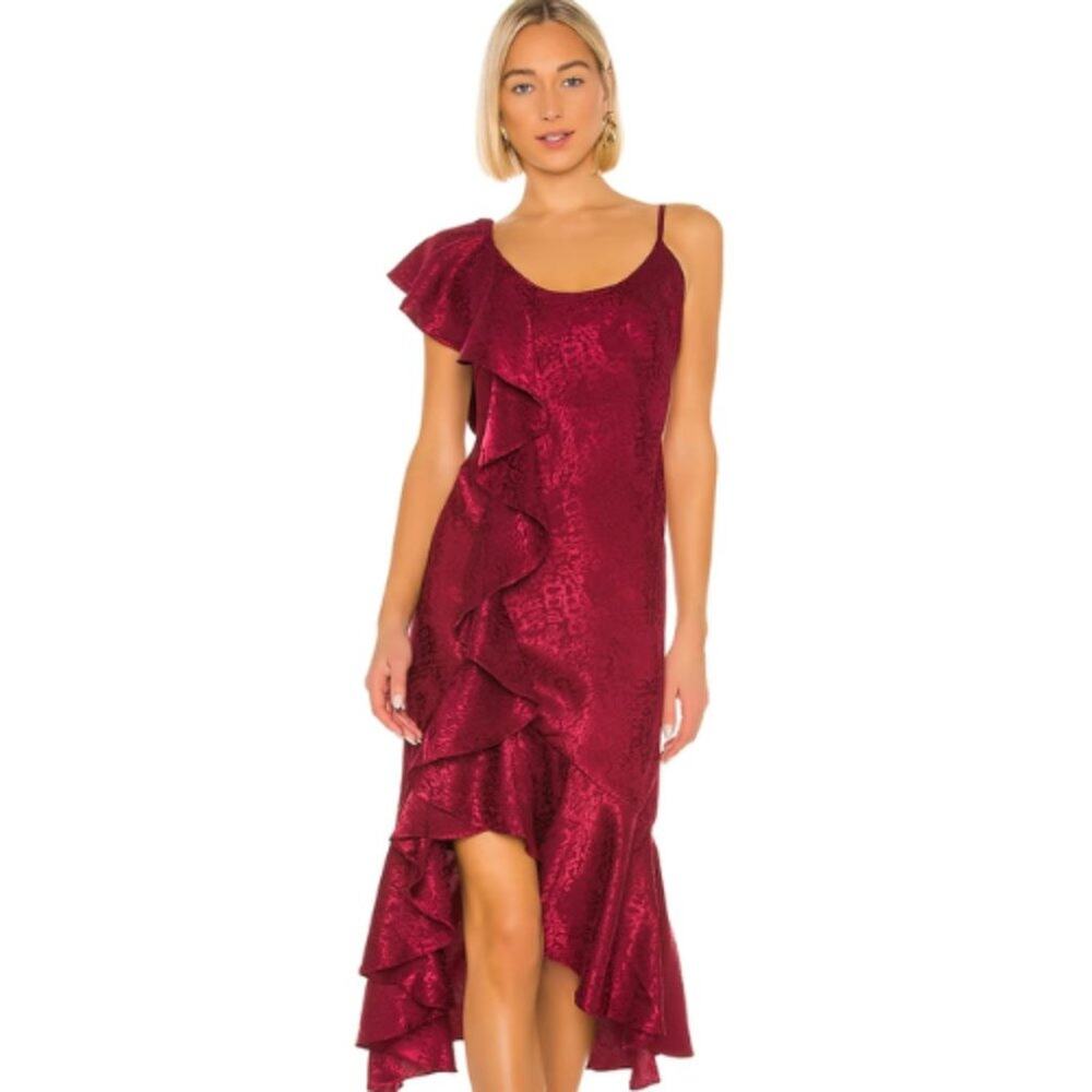 House of Harlow 1960 x REVOLVE Georgeta Dress in Currant Red NWOT Size S…